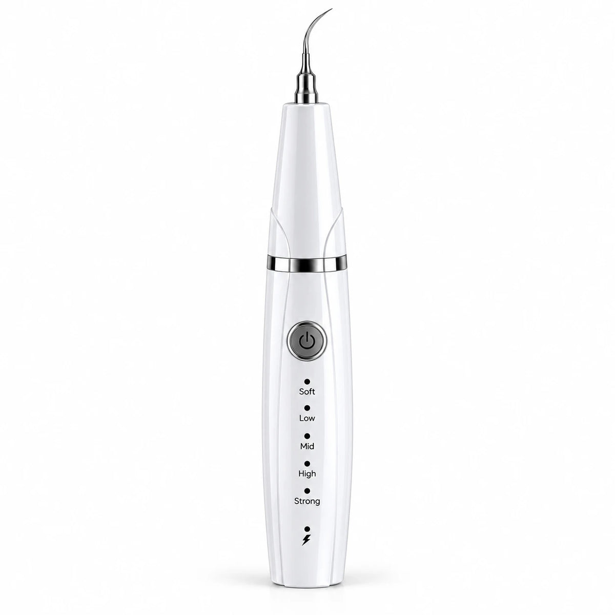 SmileAura ultrasonic tooth cleaner in white